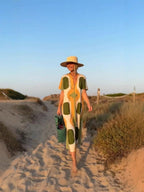 V-neck Resort Style Print Maxi Dresses