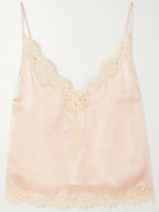Lace Stitching Satin Camisoles Skirt 2-piece Sets