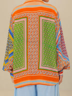 Geometric Pattern Cover-up Long-sleeved T-shirt Jogger Pants Set 2-piece Sets