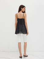 Leopard Print Chiffon Ruffle Tank Top