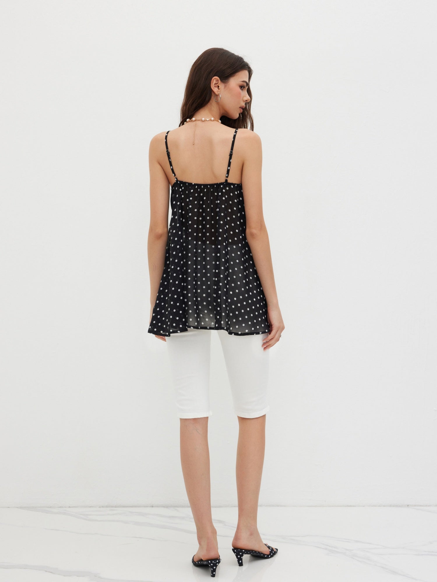 Leopard Print Chiffon Ruffle Tank Top