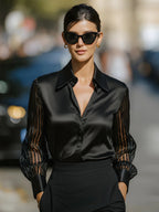 Loose Satin Long-sleeved Shirt