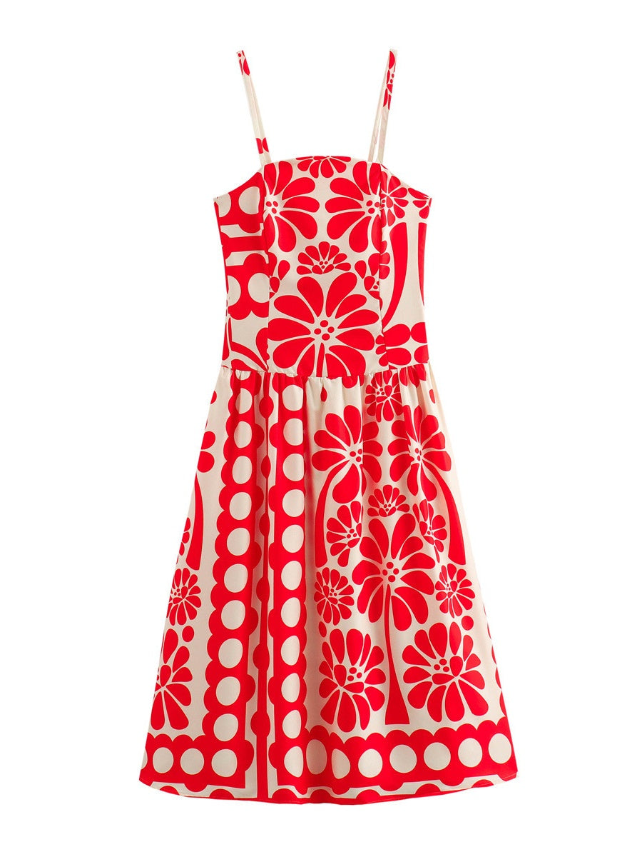 Printed Vacation Camisoles Maxi Dresses