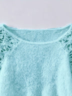 Lace Applique Loose-fit Sweaters