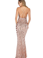 Sexy V-neck Camisoles Retro Sequins Dinner Maxi Dresses