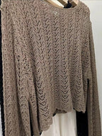 Cutout Thin Loose Long Sleeve Knit