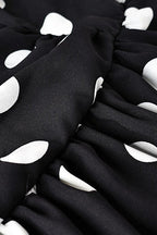 Elegant Polka Dot Strapless Bodycon Maxi Dress