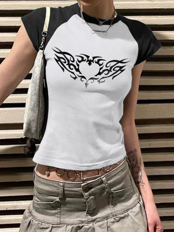 Wings Print Short Sleeve Tee