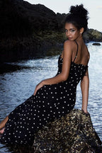 Elegant Polka Dot Slip Party Dress