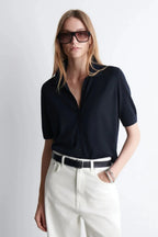 Short Sleeve Polo Cardigan