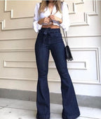 Lace Up Bell Bottom Pants Wide Leg Jeans