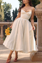 | Strapless V-neck Sleeveless Maxi Dress