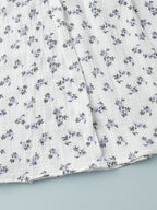 Pure Cotton Bandage Wrap-up Puff Sleeve Printed Comfort Maxi Dresses