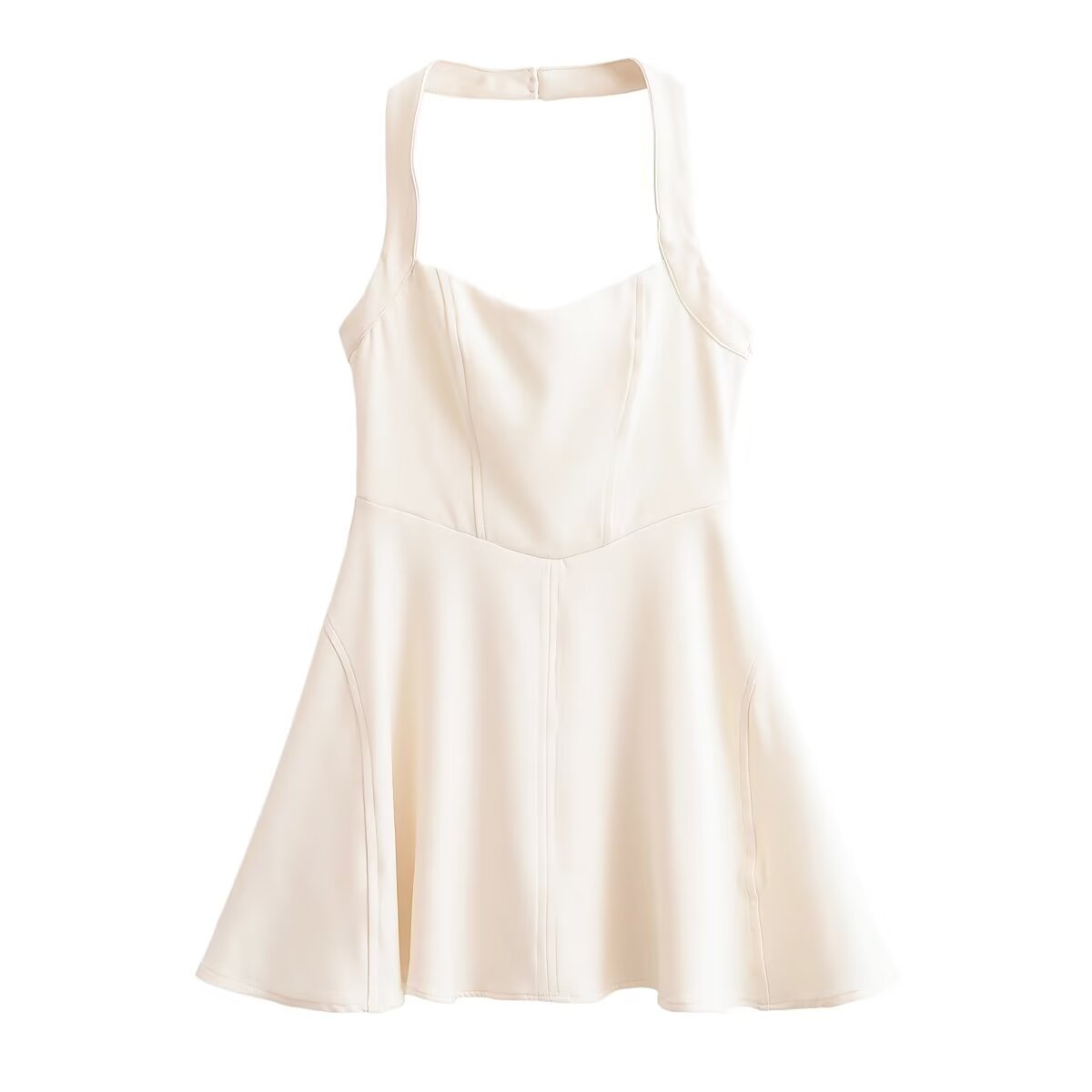 Halter Neck Sweetheart Corset Skater Mini Dress