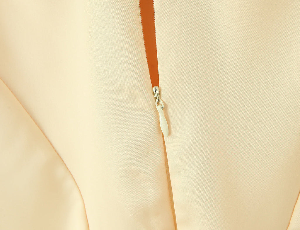 Satin Cowl Neck Spaghetti Strap Ruched Bodice Paneled Maxi Gown