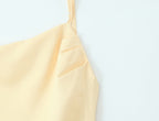 Satin Cowl Neck Spaghetti Strap Ruched Bodice Paneled Maxi Gown