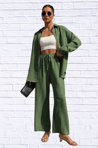 Button Up Shirt & Pants Set | Women__ Matching Outfit