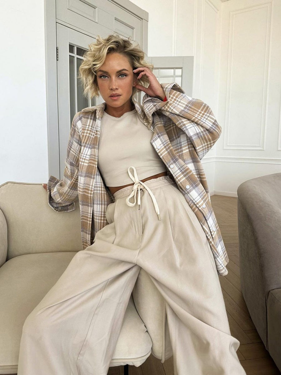 Plaid Oversize Coat Shirts