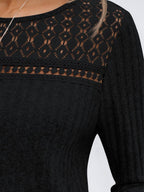 Pit Strip Loose Hollow Lace Stitching T-shirts