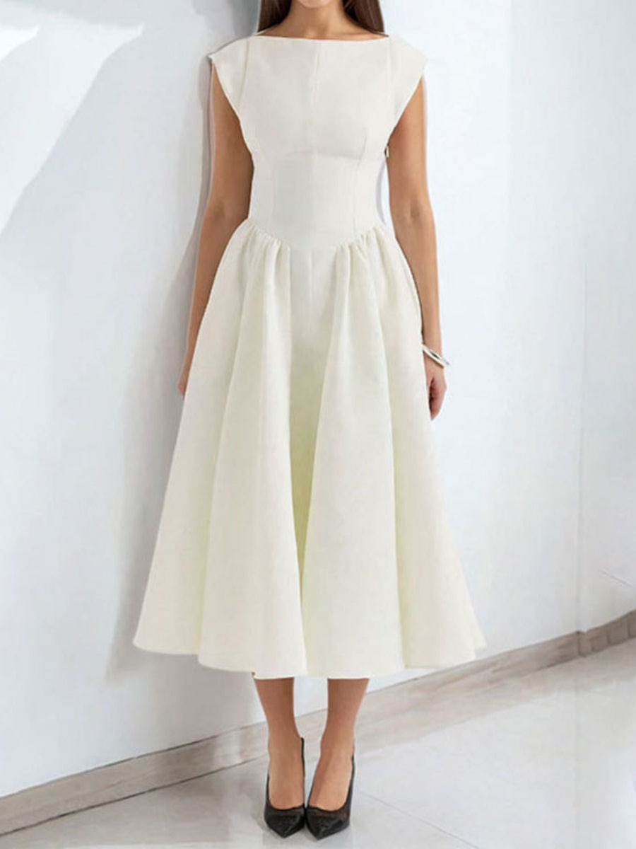 Solid Color Sleeveless Sexy Backless Long Dress