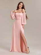 Grace Bandage Slit Formal Dress Chiffon Maxi Dresses
