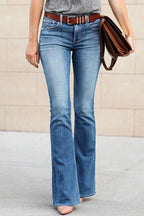 Flare Bottoms Distressed Skinny Jeans