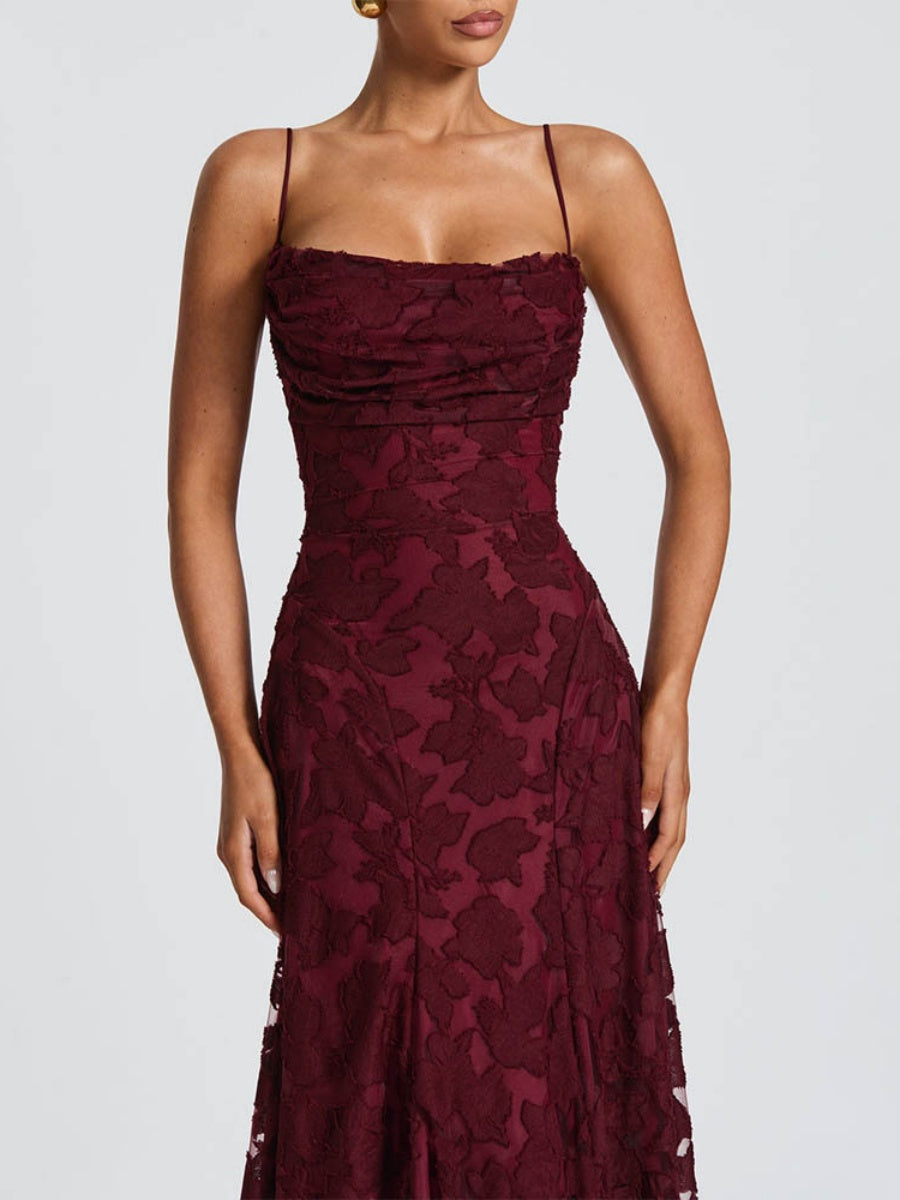 Backless Blended Formal Dress Maxi Dresses