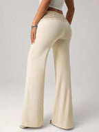 Lace-trimmed Casual Sexy Yoga Flared Pants