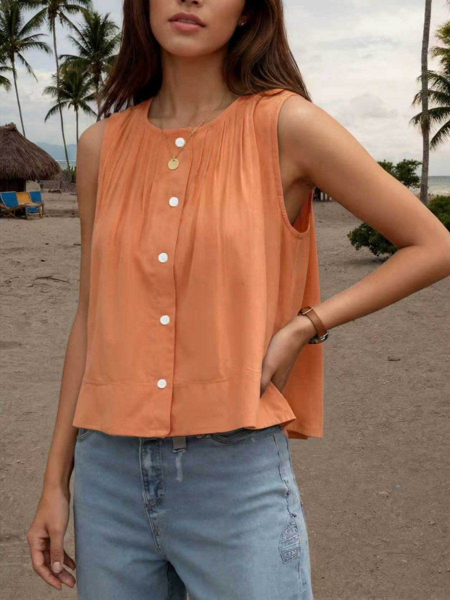Ruffled Sleeveless Vest