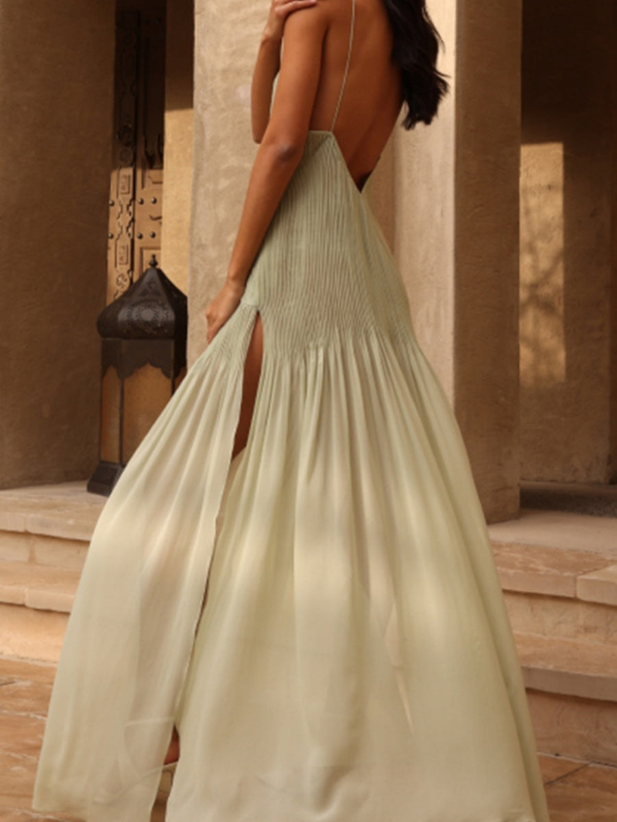 Perspective Crimp Splicing Camisoles Maxi Dresses
