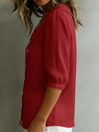 Short-sleeved Loose V-neck T-shirt