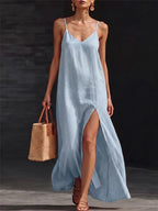 Simple Solid Color Patchwork Dress