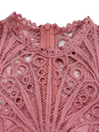 Short Sleeve Trim Lace Belts Mini&Short Dresses