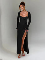 High Slit Lace Formal Dress Maxi Dresses