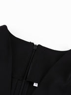 V-neck Flared Sleeves Waist Mini&Short Dresses