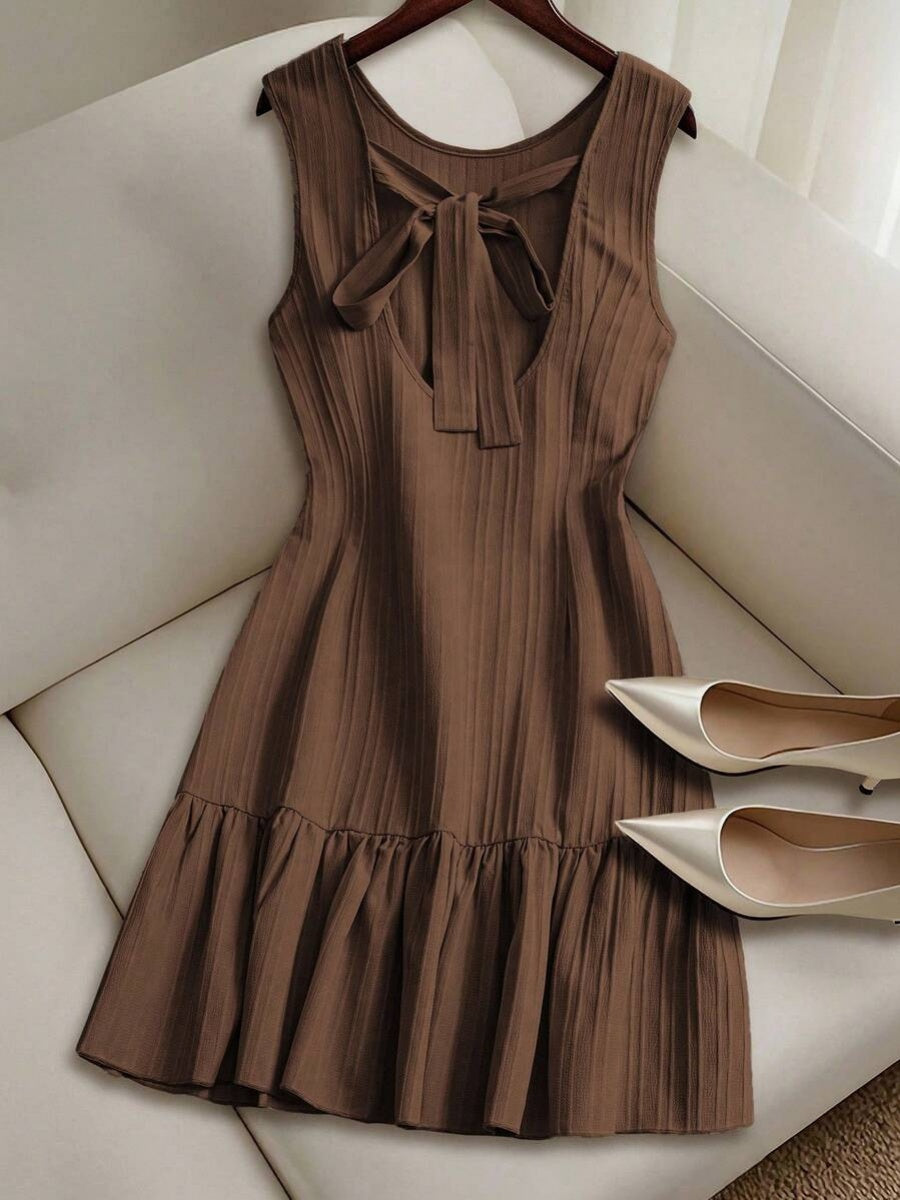 Backless Bandage Bow Mini&Short Dresses