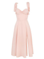Lace Up Slit Bridesmaid Cocktail Party Maxi Dresses