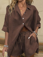Short-sleeved Wide-leg Jumpsuit