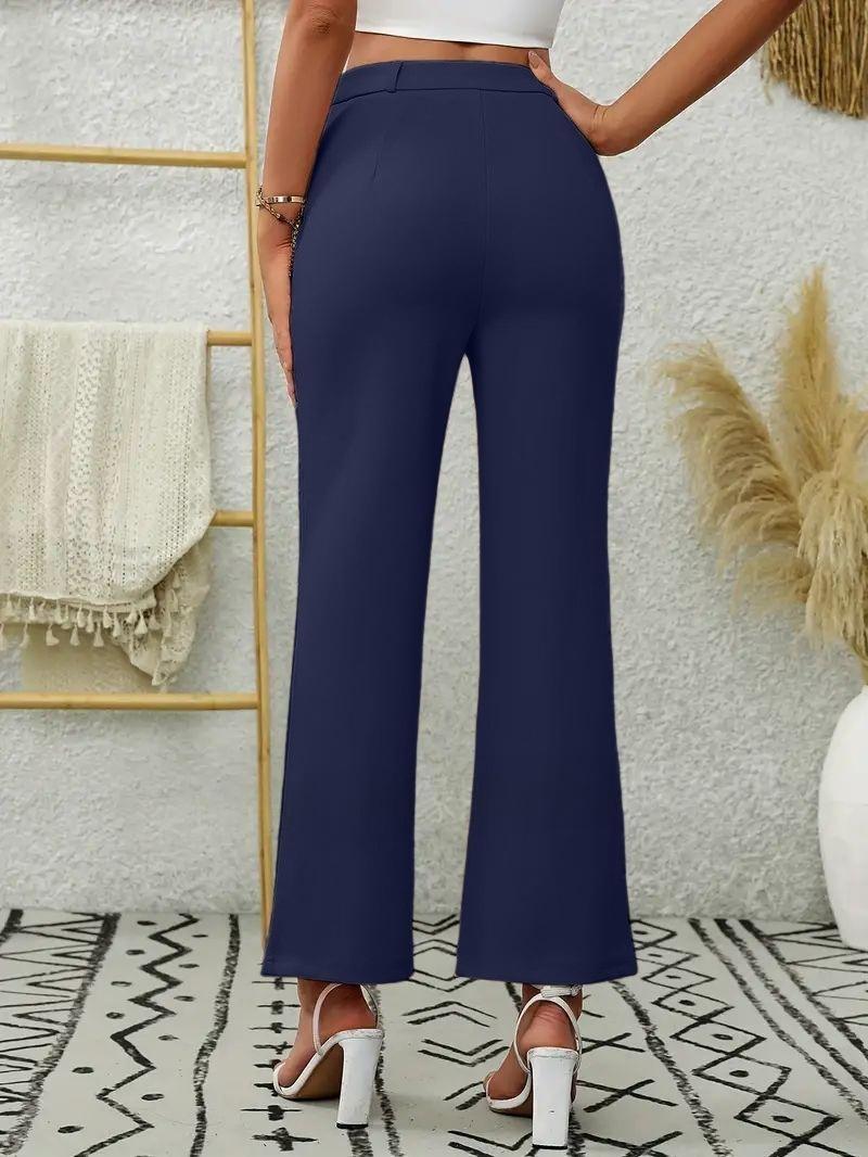 Slim-fit, Loose-fitting, Slightly Flared, High-waisted Straight-leg Trousers