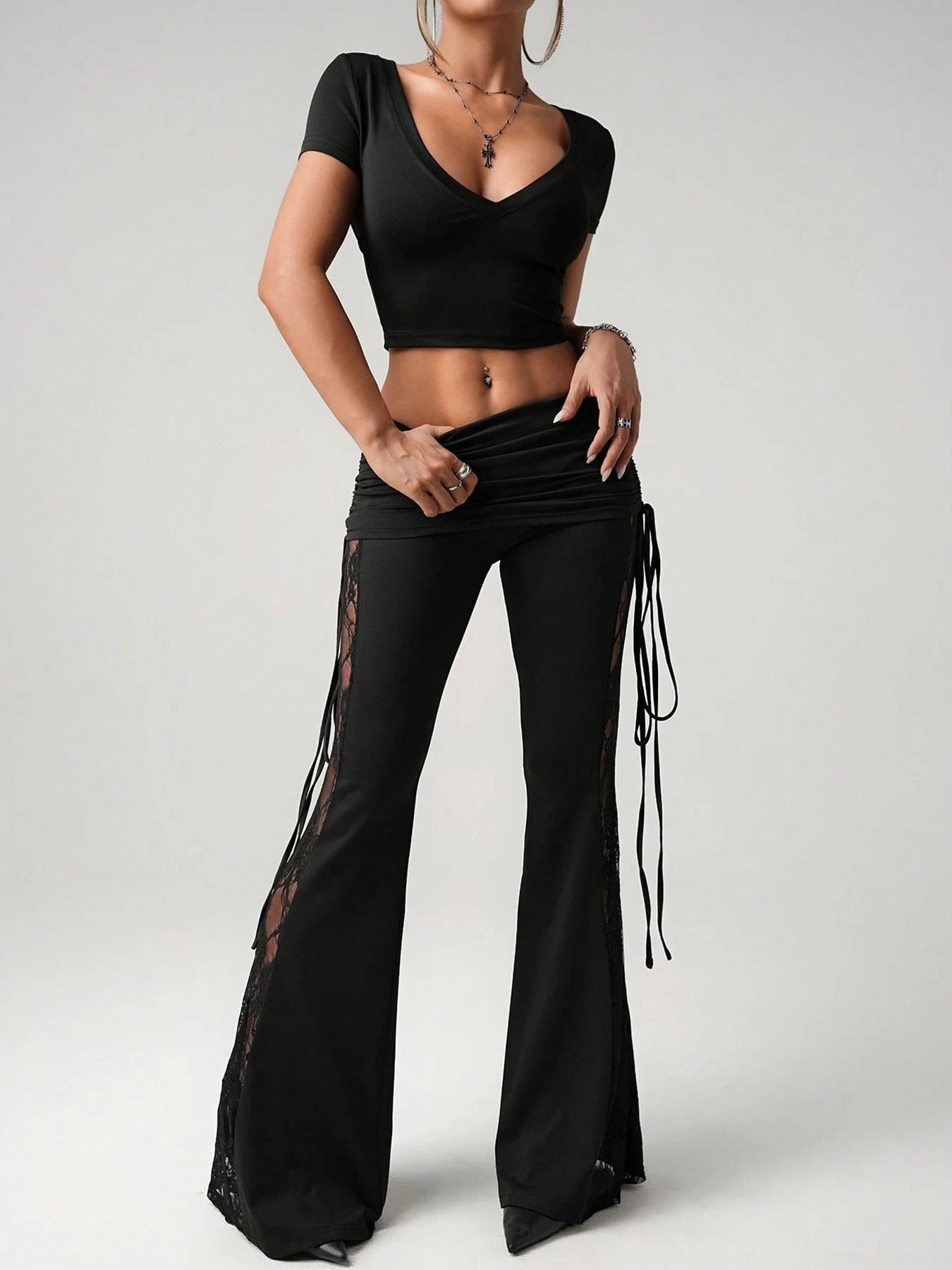 Silk Slim-fit Flared Trousers