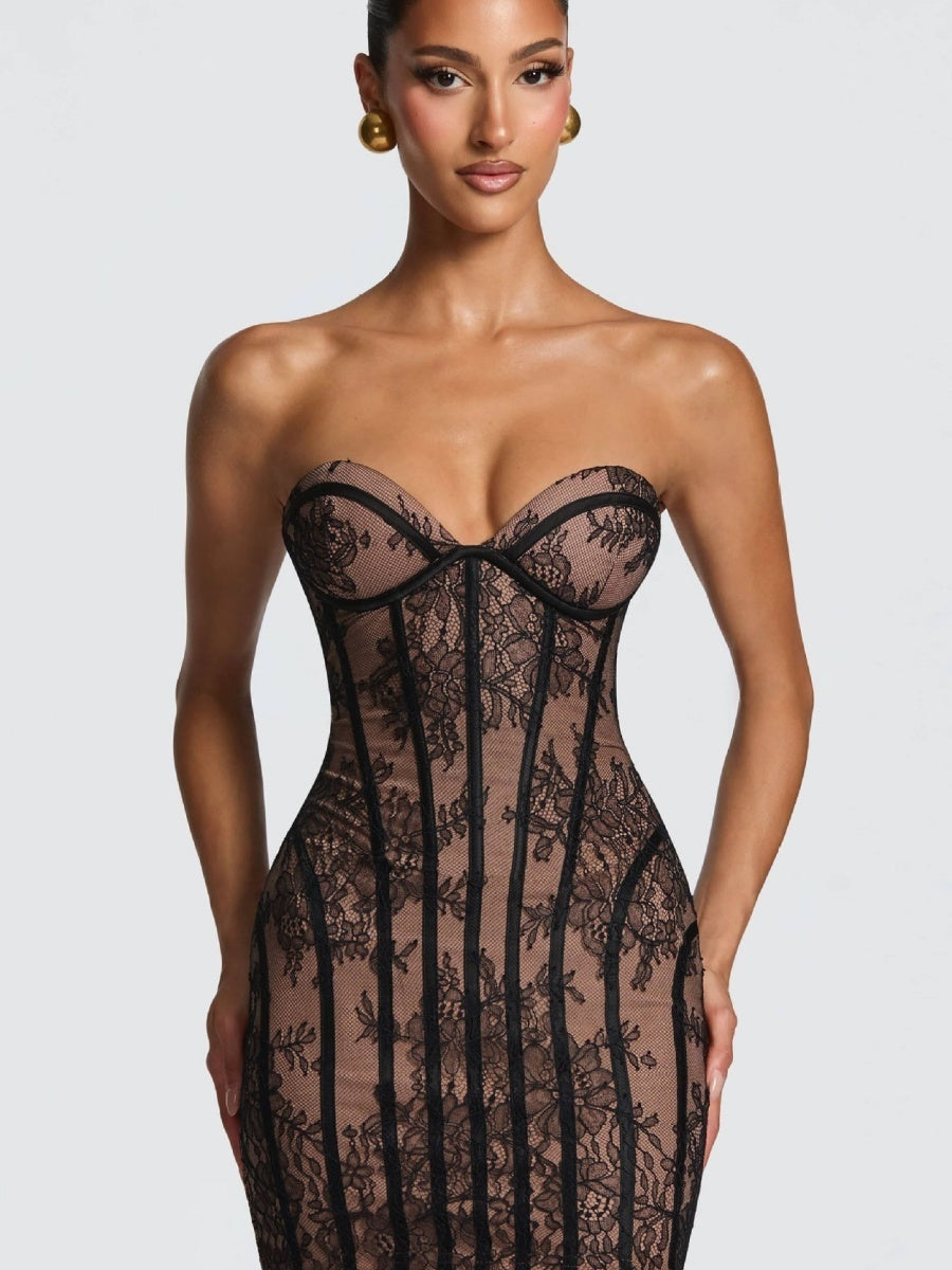 Lace Waist Corset Hip-hugging Formal Dress Mini&Short Dresses