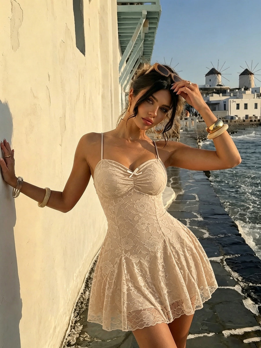 Lace Camisoles Waist Sweet Midi Dresses