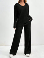 Liber Spring Women's Splicing Solid Color 2-piece Sets