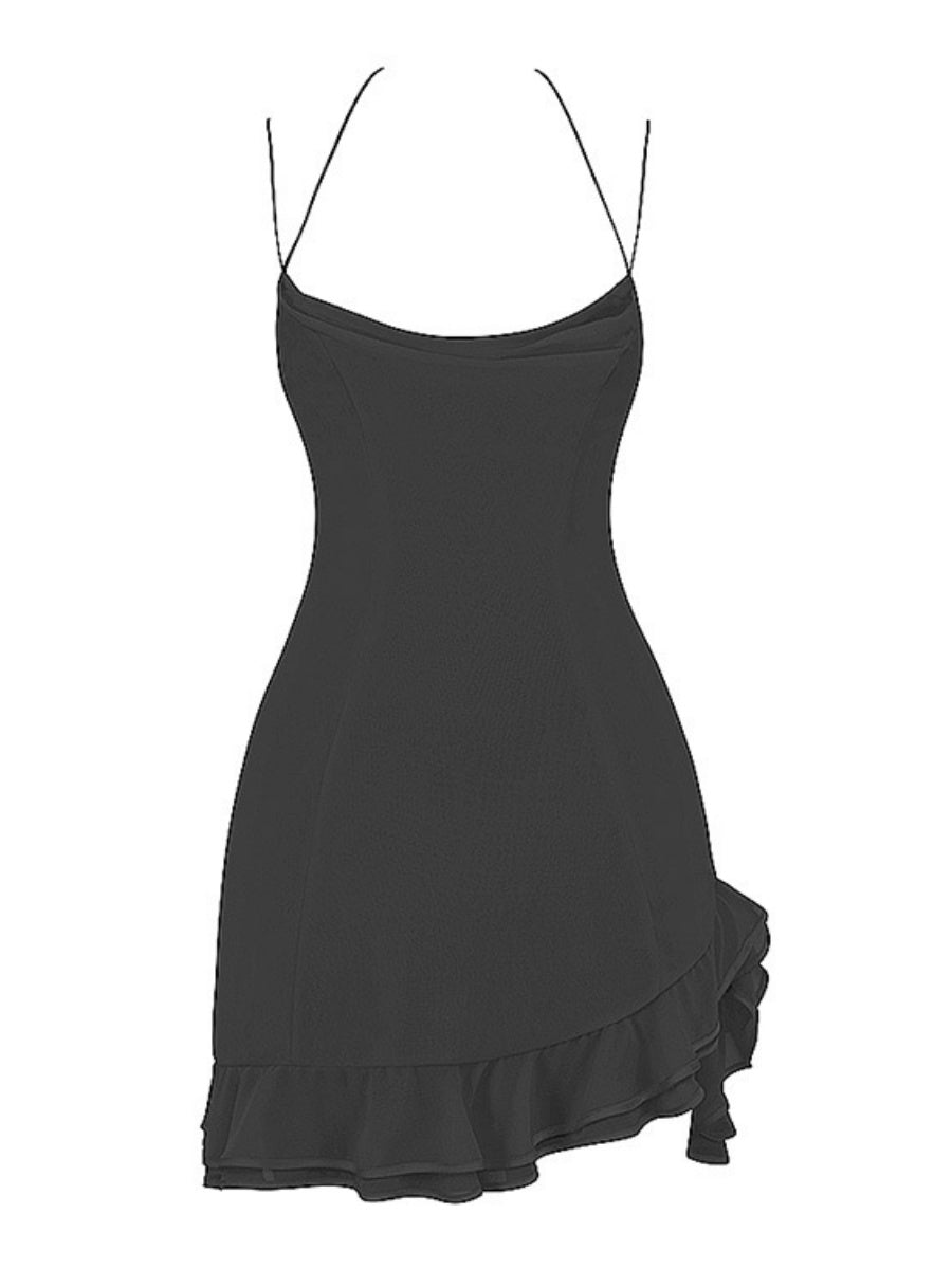 Satin Halter Advanced Mini&Short Dresses