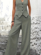 Vests Pants Distressed Commuting Set 2-piece Sets