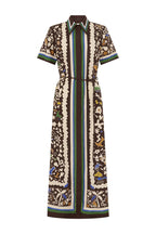 Bohemian Style Leopard Print Linen Shirt Dress