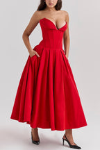Lorelei Exclusive Strapless Midi Dress Premium Wardrobe Essential