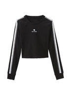 Contrast Color Print Long Sleeve Tee