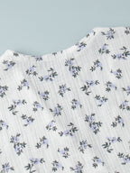 Pure Cotton Bandage Wrap-up Puff Sleeve Printed Comfort Maxi Dresses