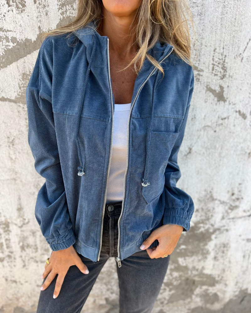 Ella | Corduroy Zip Hoodie Jacket